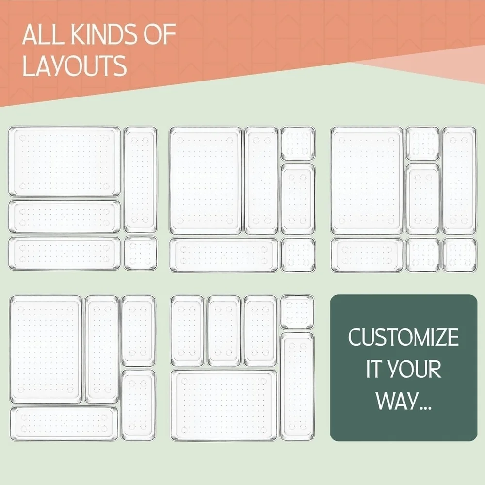 Clear and Green 25-Piece Storage Organizer Set